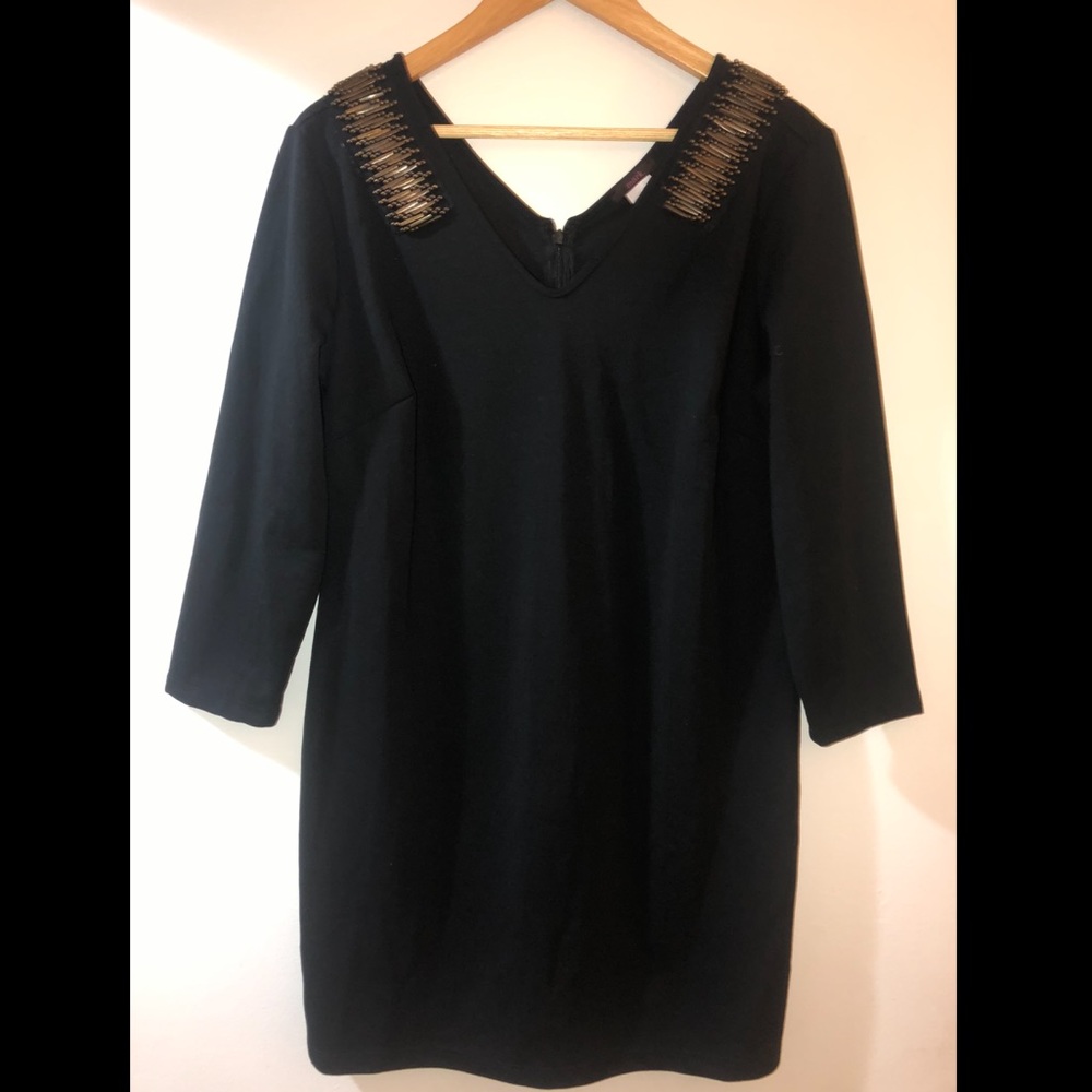 NWOT 🖤 Beaded Shoulder Black Dress
